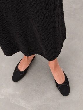 Flattery malva black suede ballet flat slides in 38